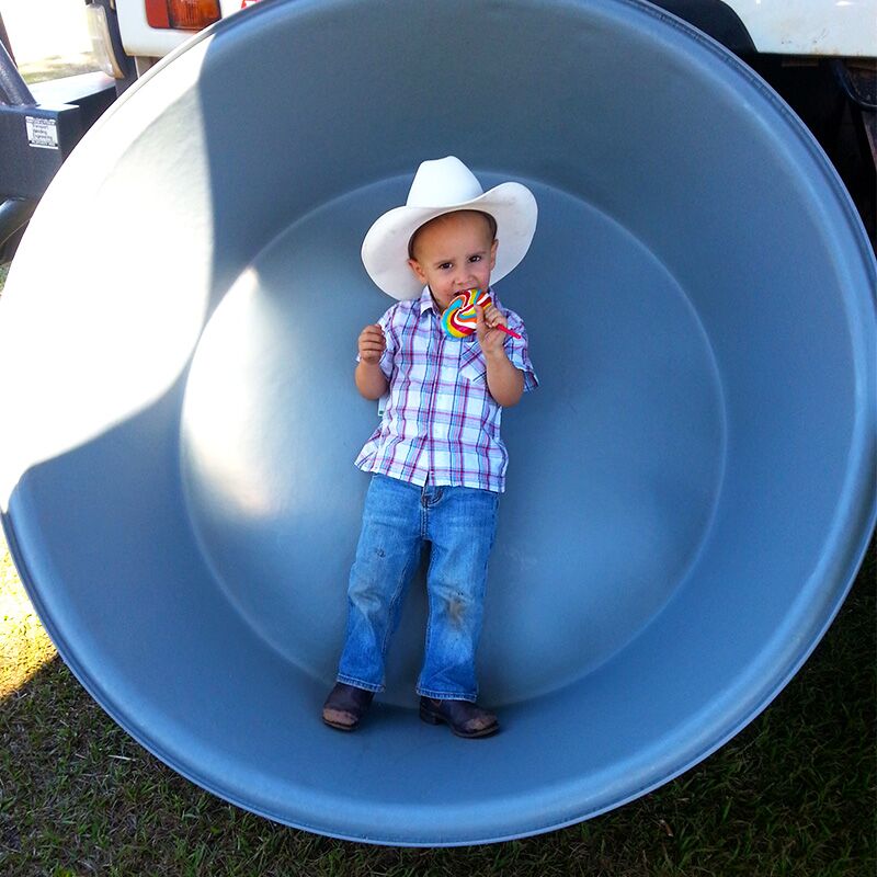 Small Cowboy in Tub