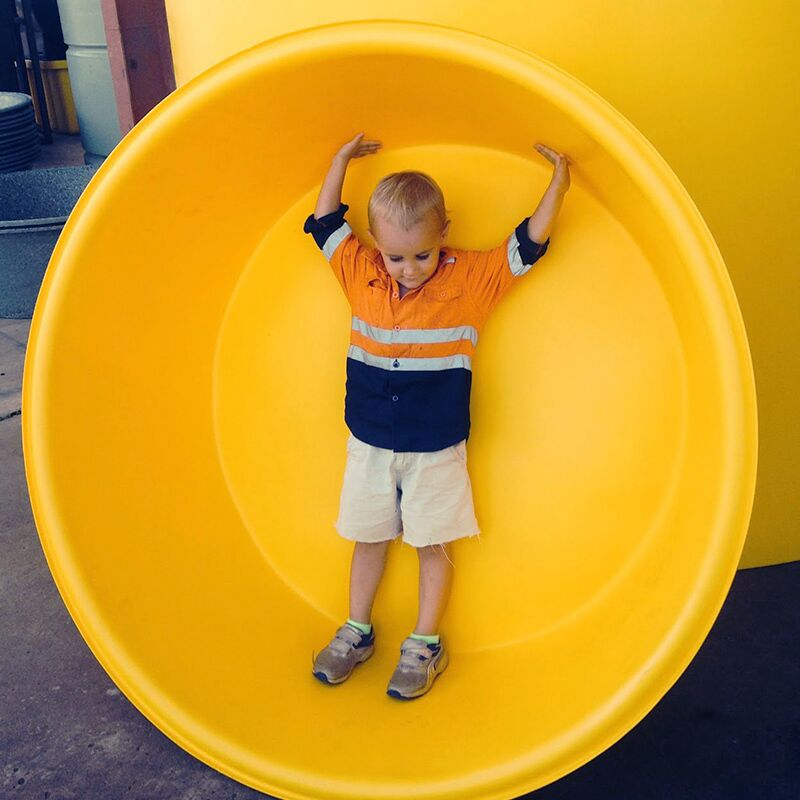 Tiny Tradie in Yellow Tub